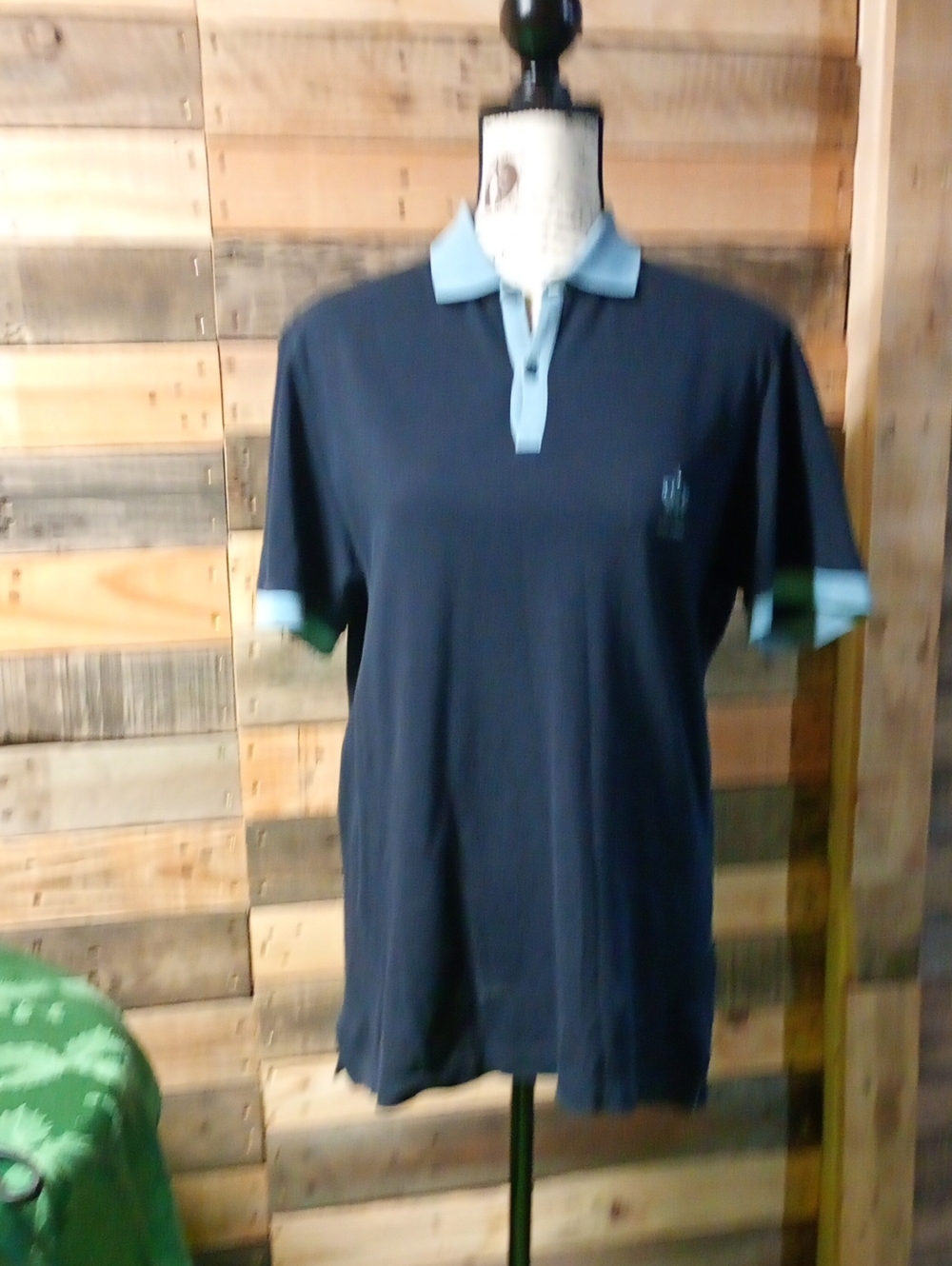 Vintage Dolce & Gabbana Navy Polo with Light Blue Trim